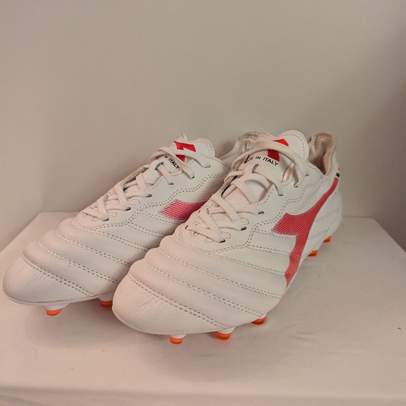 Diadora Brasil Elite 2 Tech B, white/red, K-leather (made in Italy), US 8 - Picture 5 of 6